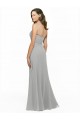 Prata Chiffon Linha A Amor Longo Vestidos de Madrinha