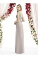Prata Linha A Barco Chiffon Longo Vestidos de Madrinha Acessíveis