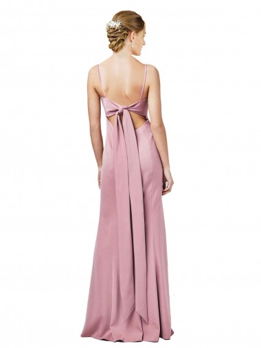 Preto Bainha Alças finas Crepe Esticado Longo Formais Vestidos de Madrinha / Vestidos de Festa
