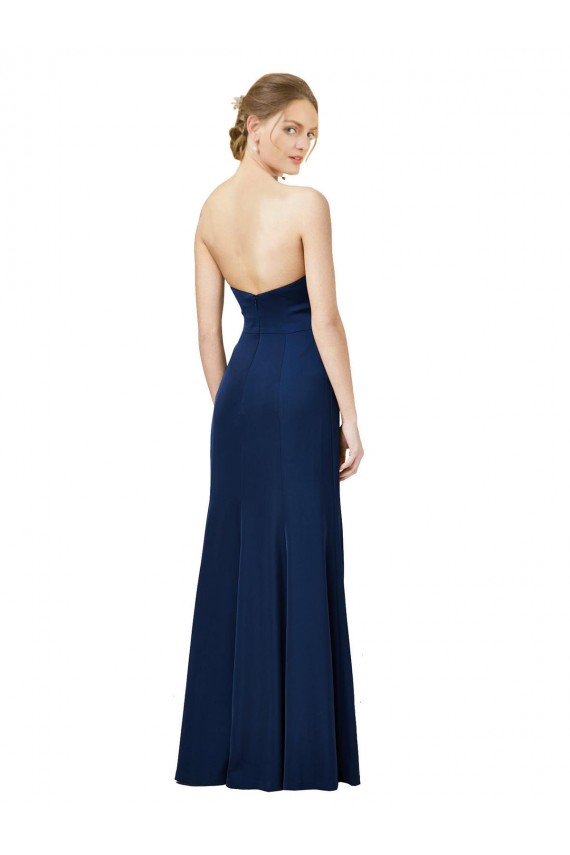 Preto Bainha Sem alças Crepe Esticado Longo Formais Vestidos de Madrinha / Vestidos de Festa