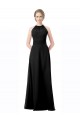 Preto Chiffon Sem Mangas Amor Linha A Longo Vestidos de Madrinha Acessíveis