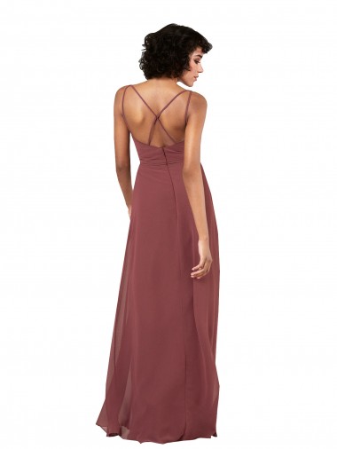Preto Coluna Decote V Chiffon Longo Formais Vestidos de Madrinha / Vestidos de Noite