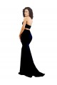 Preto Crepe Esticado Sereia Lombar Decote Alto Longo Formais Vestidos de Madrinha / Vestidos de Noite / Vestidos de Festa