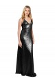 Preto Linha A Alças finas Lantejoulas Longo Formais Vestidos de Madrinha / Vestidos de Festa