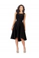 Preto Linha A Decote Ilusão Alto Baixo Cetim & Renda Curto Alto Baixo Vestidos de Madrinha / Vestidos de Homecoming Acessíveis