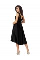Preto Linha A Decote Ilusão Alto Baixo Cetim & Renda Curto Alto Baixo Vestidos de Madrinha / Vestidos de Homecoming Acessíveis
