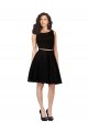 Preto Linha A Decote Joia Renda Curto Vestidos de Madrinha / Vestidos de Homecoming Acessíveis