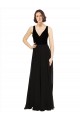 Preto Linha A Decote V Chiffon & Veludo Longo Vestidos de Madrinha / Vestidos de Festa Acessíveis