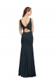 Preto Sereia Barco Crepe Esticado Longo Vestidos de Madrinha / Vestidos de Festa Acessíveis