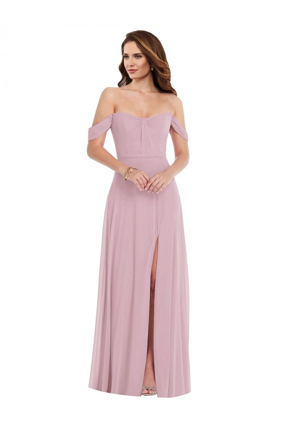 Prímula Linha A Amor Chiffon Longo Vestidos de Madrinha Acessíveis