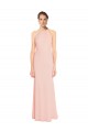 Rosa 114 Linha A Alças finas Chiffon Longo Vestidos de Madrinha