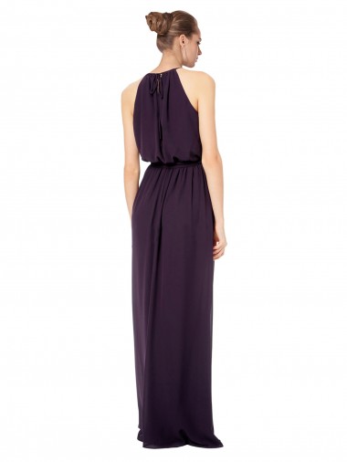 Rosa 114 Linha A Alças finas Chiffon Longo Vestidos de Madrinha