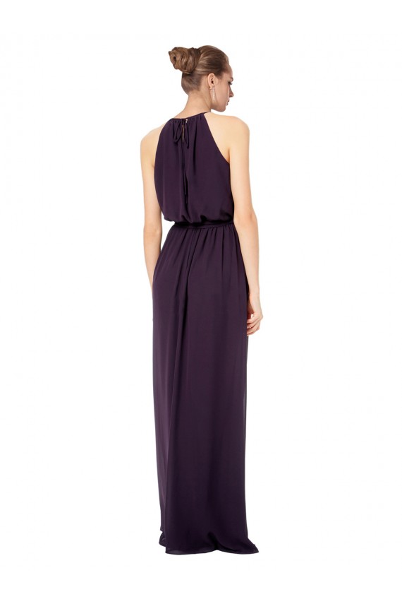 Rosa 114 Linha A Alças finas Chiffon Longo Vestidos de Madrinha
