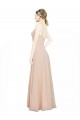 Rosa 114 Linha A Decote V Chiffon Longo Vestidos de Madrinha Acessíveis