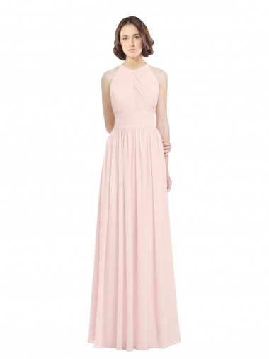 Rosa 42 Linha A Cabeçada Chiffon Longo Vestidos de Madrinha