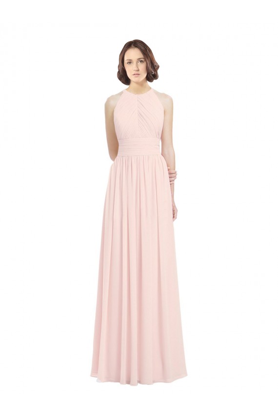 Rosa 42 Linha A Cabeçada Chiffon Longo Vestidos de Madrinha