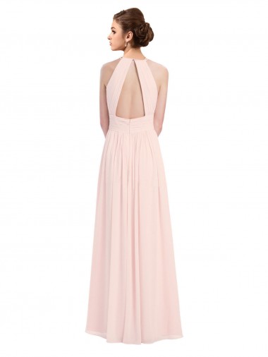 Rosa 42 Linha A Cabeçada Chiffon Longo Vestidos de Madrinha