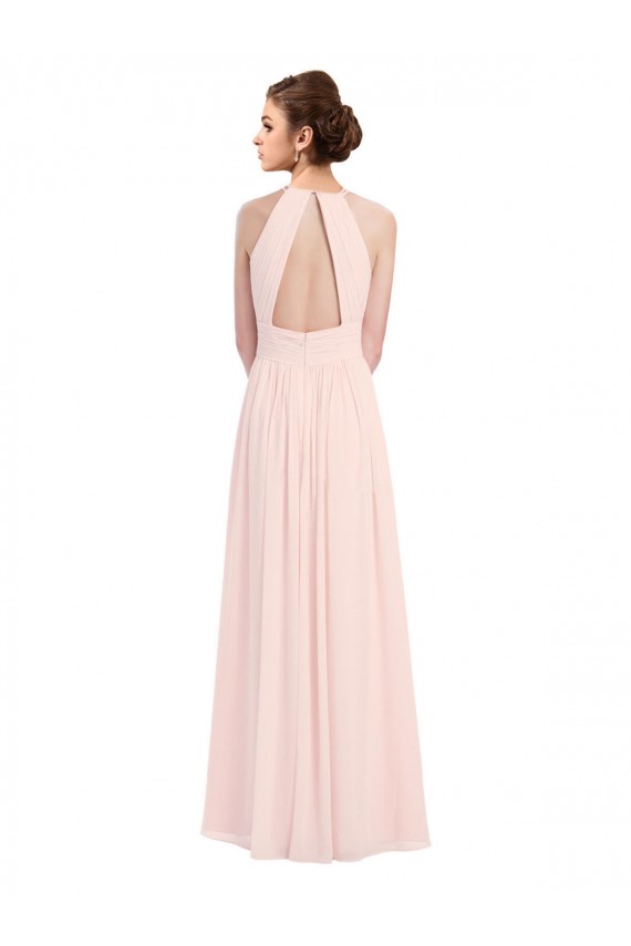 Rosa 42 Linha A Cabeçada Chiffon Longo Vestidos de Madrinha