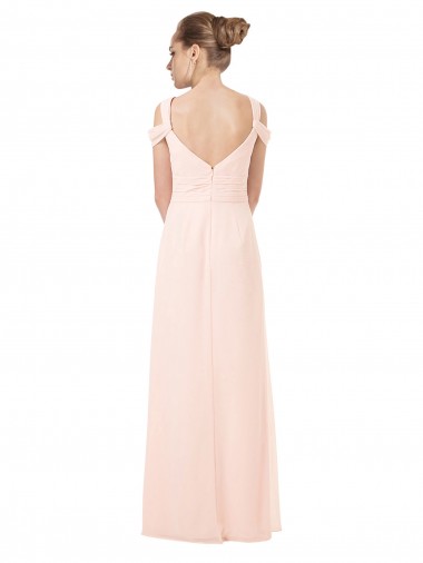 Rosa 42 Linha A Fora do Ombro Chiffon Longo Vestidos de Madrinha