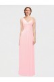 Rosa Chiffon Linha A Amor Longo Vestidos de Madrinha Acessíveis