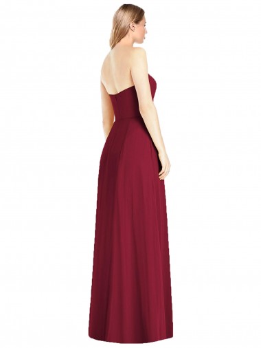 Rosa Choque Trombeta Decote V Chiffon Longo Vestidos de Madrinha