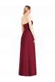 Rosa Choque Trombeta Decote V Chiffon Longo Vestidos de Madrinha Acessíveis