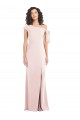 Rosa Crepe Esticado Trombeta Fora do Ombro Longo Formais Vestidos de Madrinha / Vestidos de Noite / Vestidos de Festa