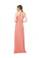 Rosa Deserto Bainha Cabeçada Chiffon Longo Vestidos de Madrinha Acessíveis