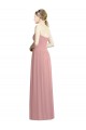 Rosa Empoeirado Linha A Amor Chiffon Longo Formais Vestidos de Madrinha / Vestidos de Noite Acessíveis