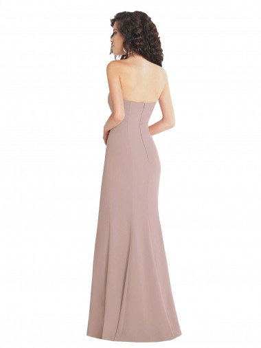 Rosa Empoeirado Sereia Amor Crepe Esticado Longo Formais Vestidos de Madrinha / Vestidos de Festa