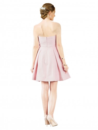 Rosa Linha A Amor Cetim Curto Vestidos de Madrinha / Vestidos de Homecoming