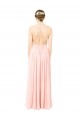 Rosa Linha A Cabeçada Chiffon Longo Vestidos de Madrinha Acessíveis