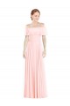 Rosa Linha A Fora do Ombro Chiffon Longo Vestidos de Madrinha Acessíveis