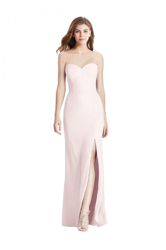 Rosa Trombeta Amor Crepe Esticado Longo Vestidos de Madrinha / Vestidos de Festa Acessíveis
