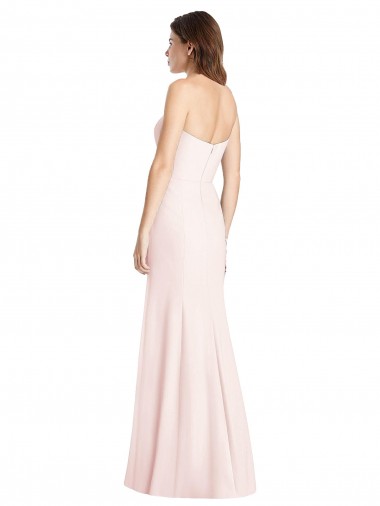 Rosa Trombeta Amor Crepe Esticado Longo Vestidos de Madrinha / Vestidos de Festa