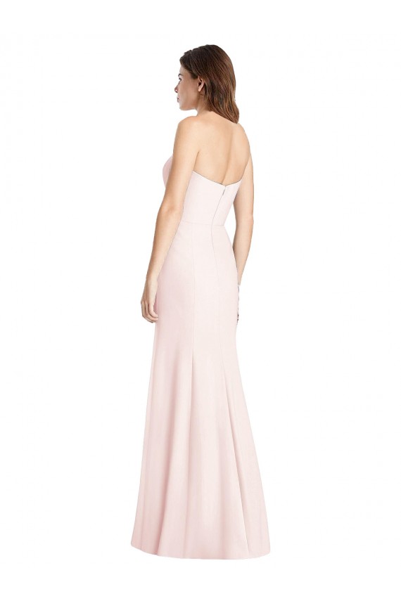 Rosa Trombeta Amor Crepe Esticado Longo Vestidos de Madrinha / Vestidos de Festa Acessíveis