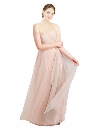 Rosa Tule Linha A Amor Longo Vestidos de Madrinha