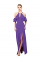 Roxo Linha A Cabeçada Chiffon Longo Vestidos de Madrinha Acessíveis