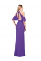 Roxo Linha A Cabeçada Chiffon Longo Vestidos de Madrinha Acessíveis