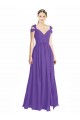 Roxo Linha A Fora do Ombro Chiffon Longo Vestidos de Madrinha Acessíveis