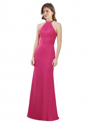 Rubi Linha A Cabeçada Chiffon Longo Vestidos de Madrinha