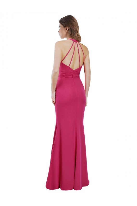 Rubi Linha A Cabeçada Chiffon Longo Vestidos de Madrinha Acessíveis