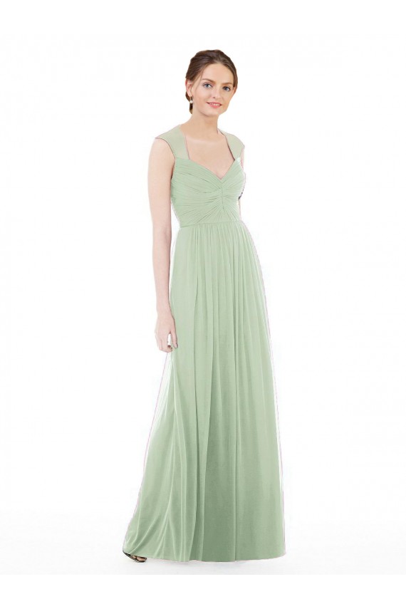 Sábio Chiffon Linha A Amor Longo Vestidos de Madrinha Acessíveis
