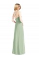 Sábio Chiffon Linha A Criss Cruz Decote Capuz Longo Vestidos de Madrinha Acessíveis