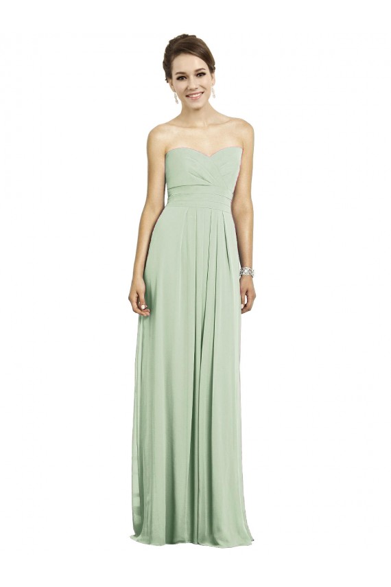 Sábio Chiffon Linha A Sem Mangas Amor Longo Vestidos de Madrinha Acessíveis