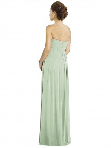 Sábio Chiffon Linha A Sem Mangas Amor Longo Vestidos de Madrinha