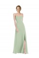 Sábio Linha A Colher Chiffon Longo Vestidos de Madrinha Acessíveis