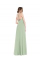 Sábio Linha A Colher Chiffon Longo Vestidos de Madrinha Acessíveis