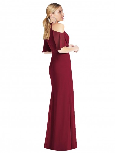 Sábio Sereia Cabeçada Chiffon Longo Vestidos de Madrinha