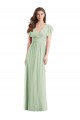 Sábio Trombeta Decote V Chiffon Longo Vestidos de Madrinha